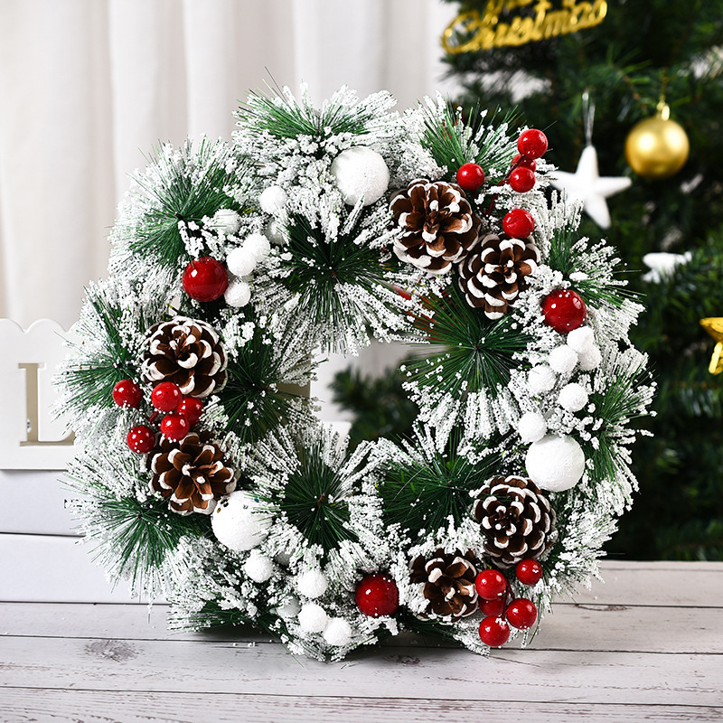 Handmade Simulation Of Christmas Wreath Hanging On The Door - Image 4
