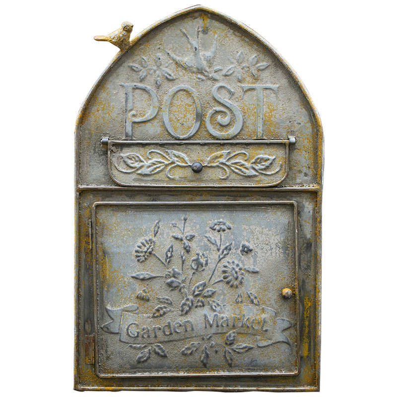 Wrought Iron Wall-mounted Mailbox Inbox Postcard Box Postbox Props Mailbox