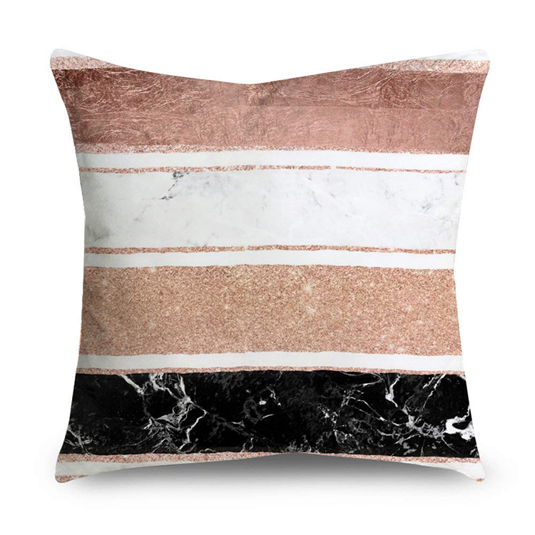 Rose Gold Polyester Pillow Cover Black Gold Element Cushion Throw Pillowcase - Image 27