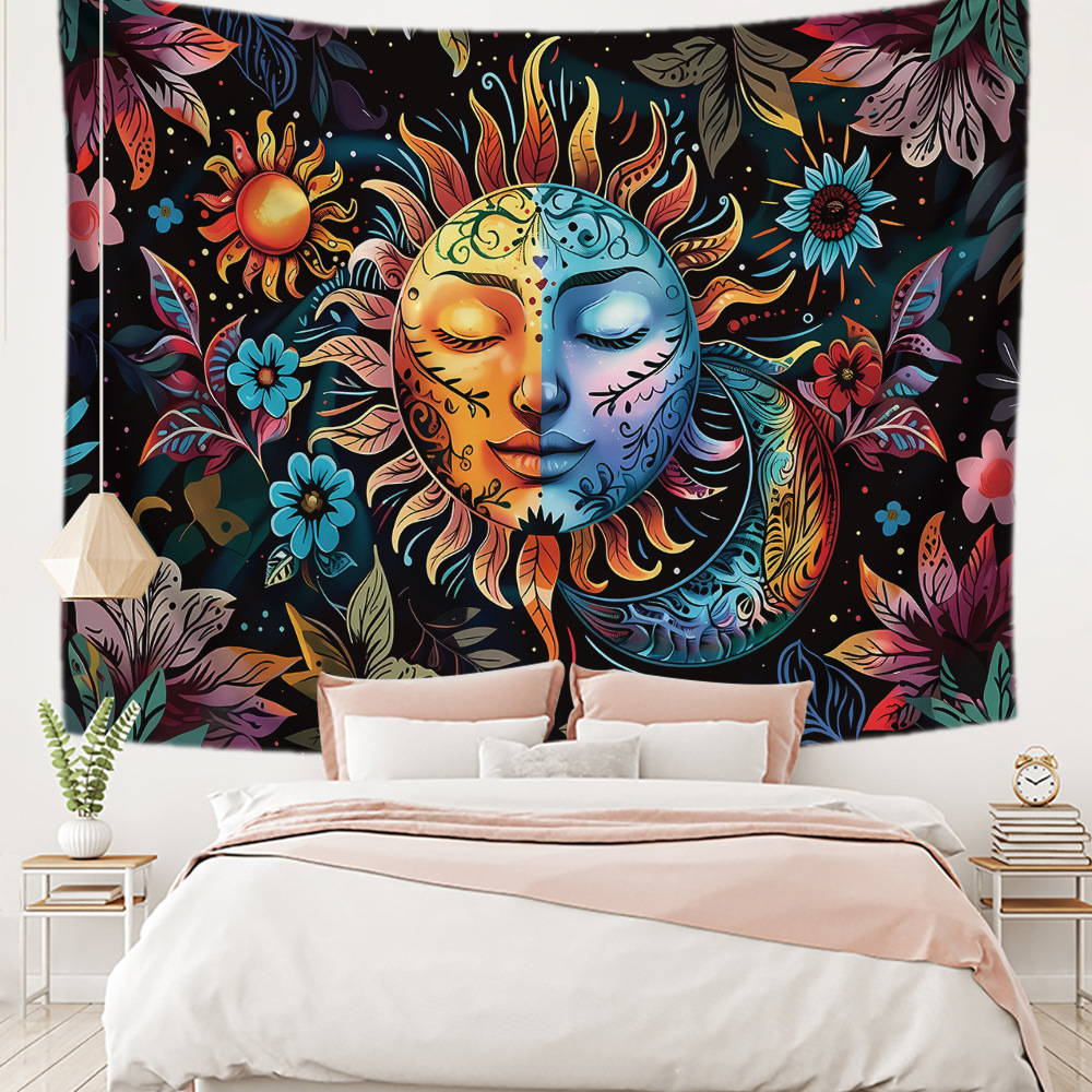 Sun Moon Face Decorative Tapestry - Image 2