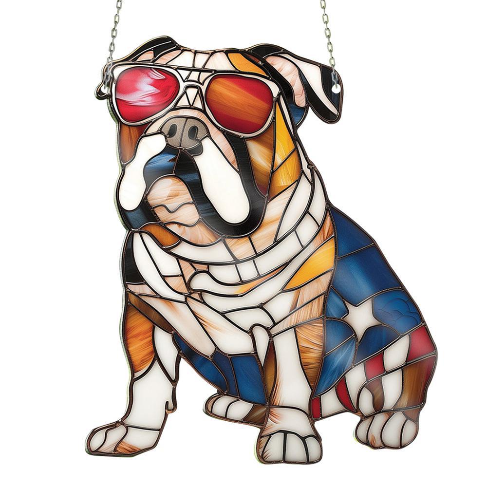 Pet Dog Color Acrylic Pendant Gift Window Hanging Sun Catcher Chain - Image 3
