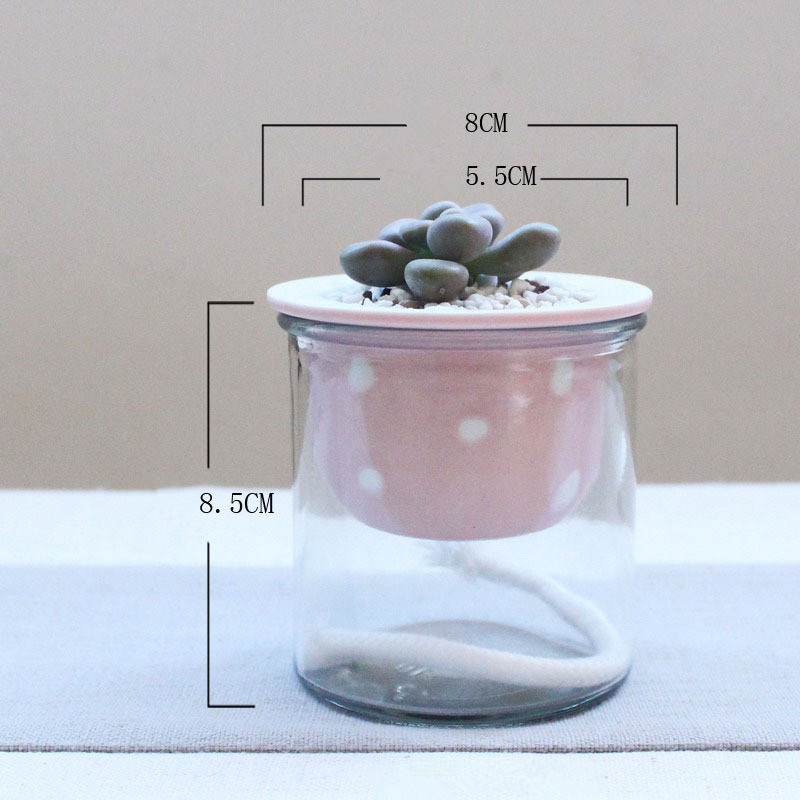 Cartoon glass ceramic flower pot