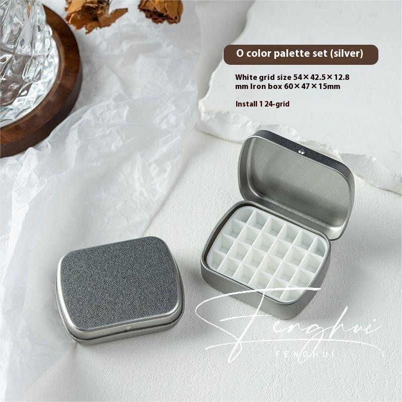 Manicure Watercolor One-piece Flip Small Iron Box 24-piece Portable Mini Palette - Image 15