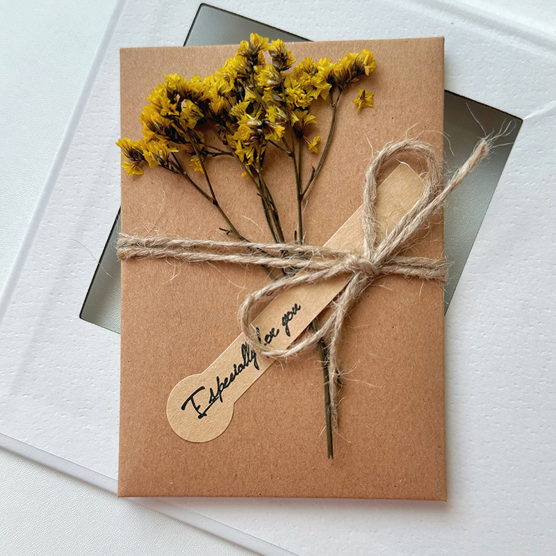 Starry Sky Dried Flower Handwritten Thank You Greeting Card - Image 6