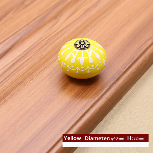 Retro ceramic furniture handle 6 pieces - Image 2