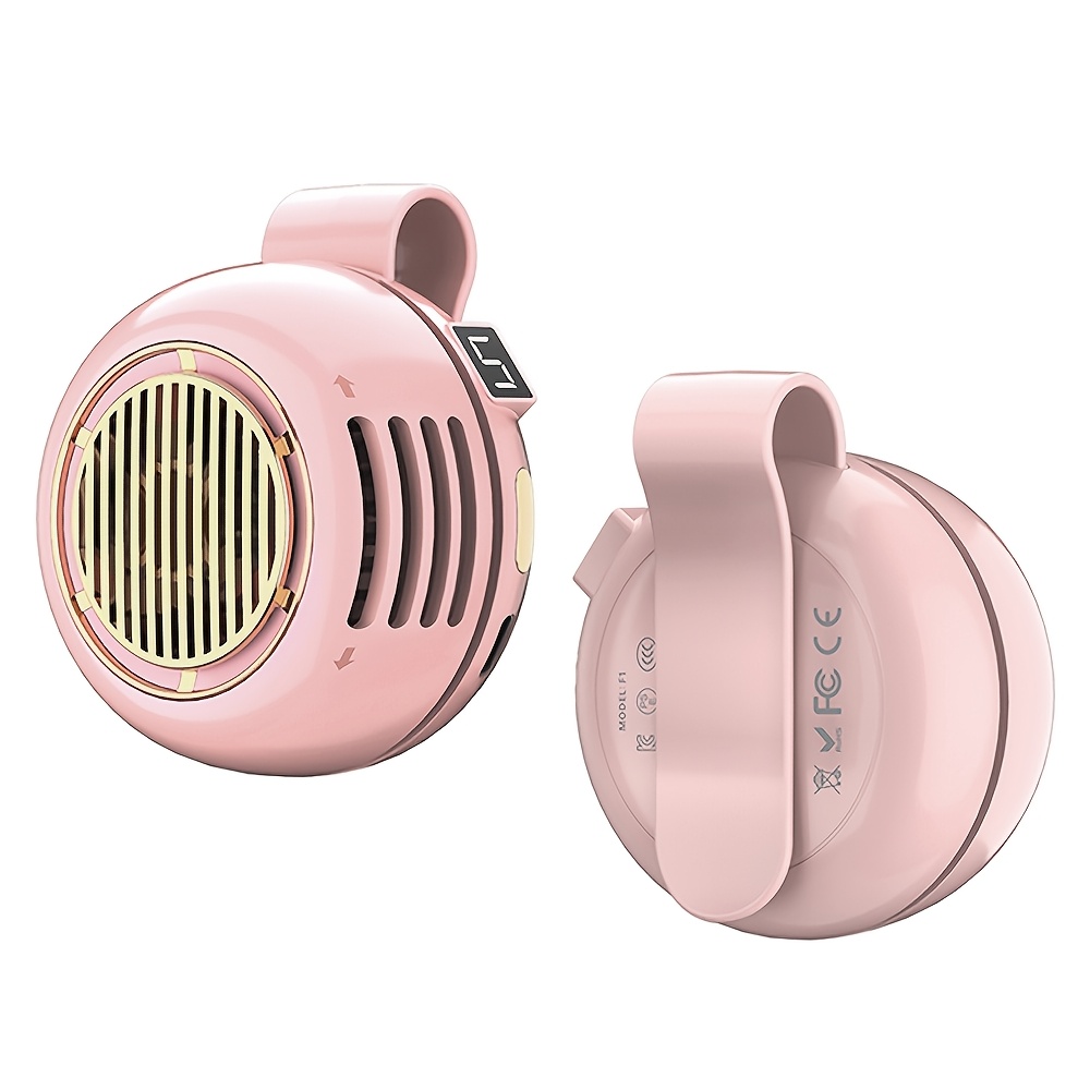 Portable Clip On Fan Bladeless Mini, 5 Speed Personal Fan With Digital Display, 360 Rotatable USB Rechargeable Quiet Small Fan For Waist Collar, Handheld For Travel Commute Camping Office - Image 2