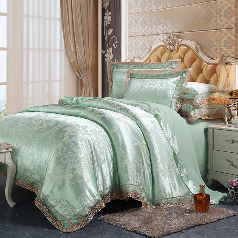 Four-Piece Cotton Bedding With European Style Jacquard Satin - Image 2