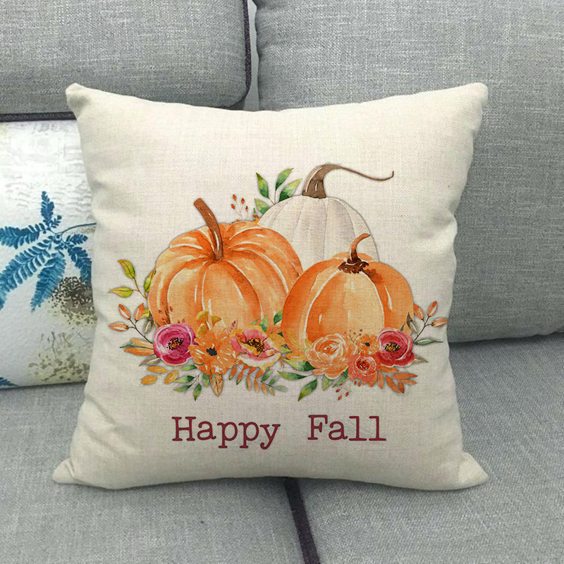 Painted pumpkin linen pillowcase - Image 18