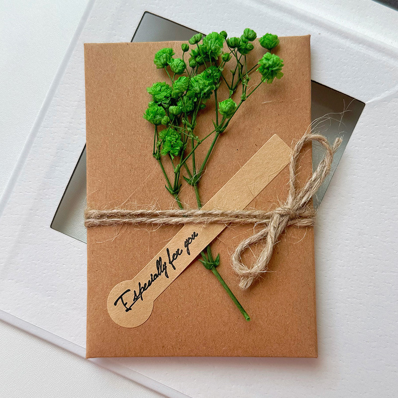 Starry Sky Dried Flower Handwritten Thank You Greeting Card - Image 8