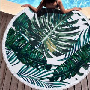 Round printed beach towel