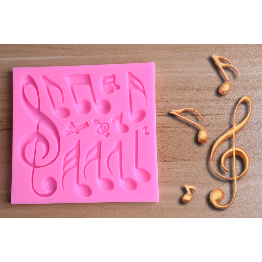 Two Large And Small Musical Notation Fondant Cake Silicone Molds - Image 2