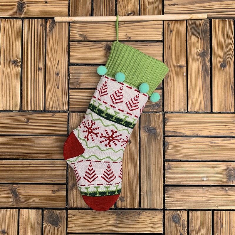Christmas Decoration Knitted Jacquard Socks Gift Bag - Image 3