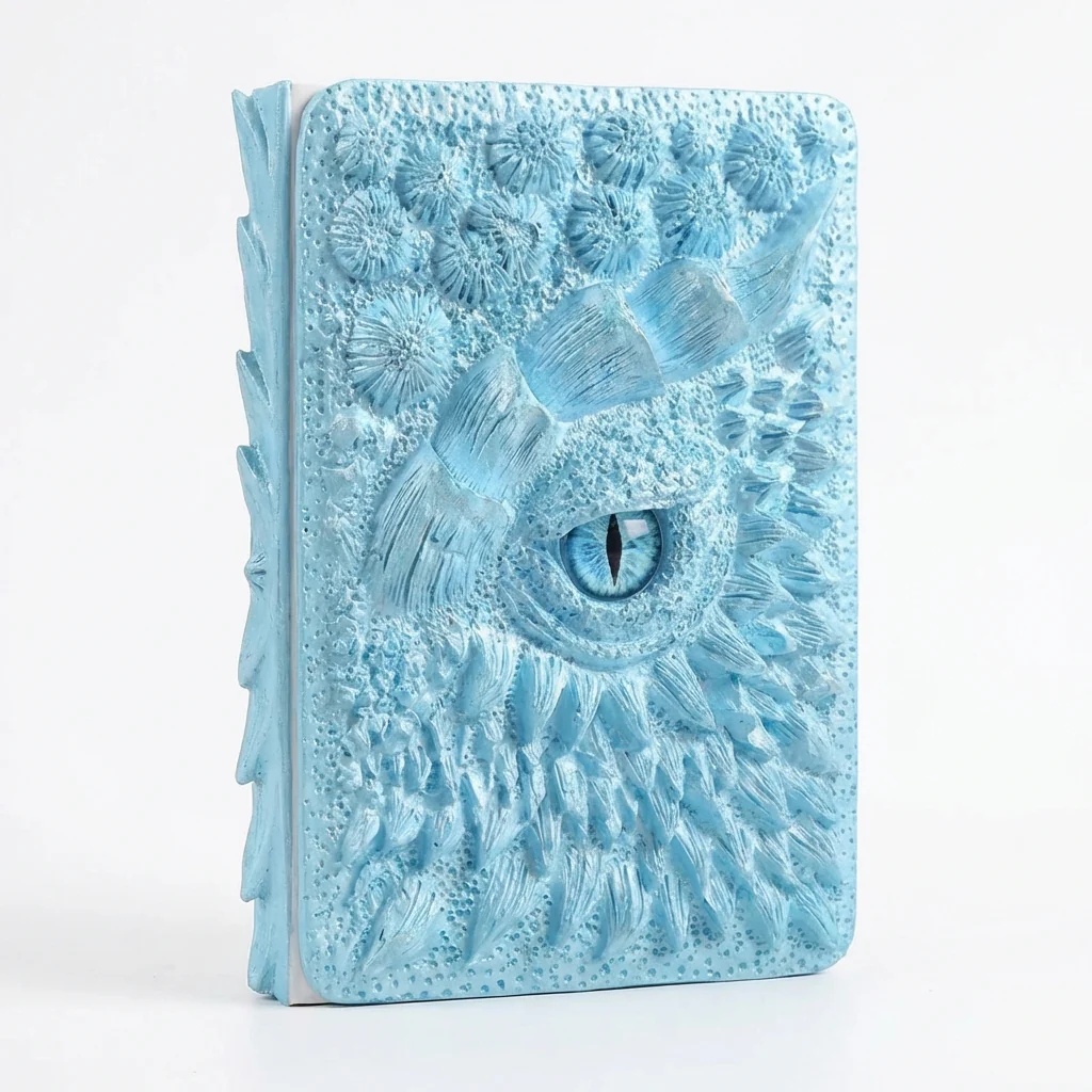 Clear Cream-Colored Resin Dragon Book Notebook - Image 6