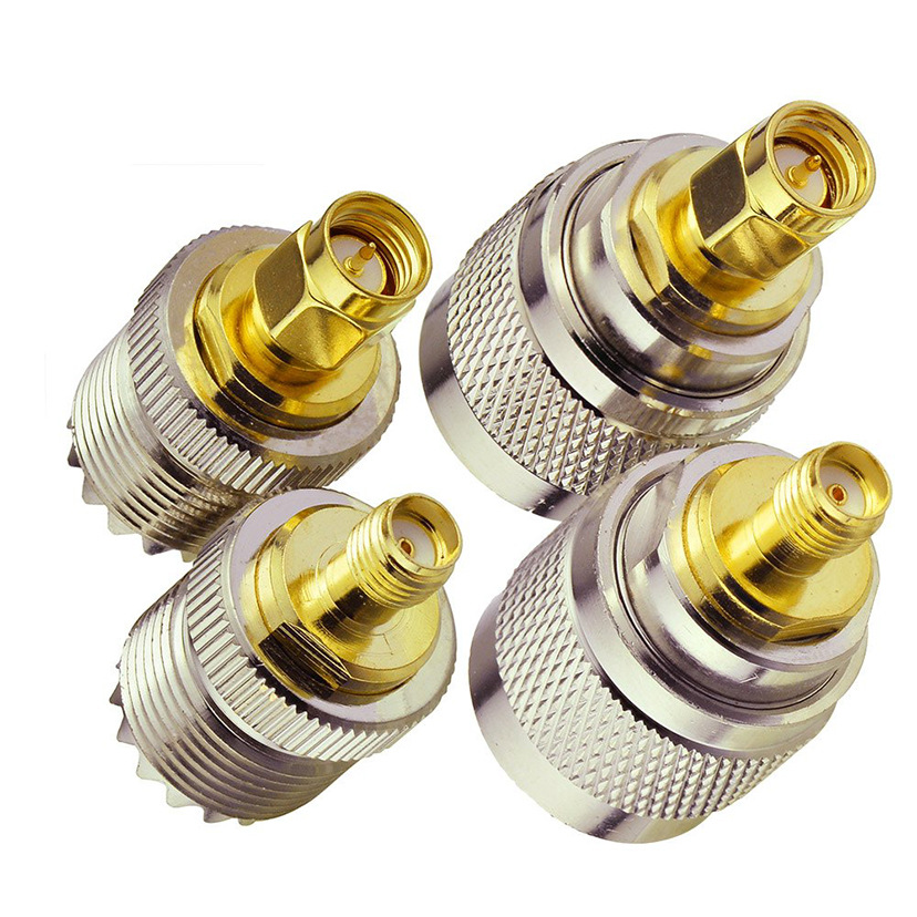UHF Male PL259 Female Connector SO239 Four-piece Set SMASL16GPRS Intercom Male Motorcycle Fit Female