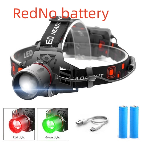T6 white light green light red light zoom headlight - Image 4