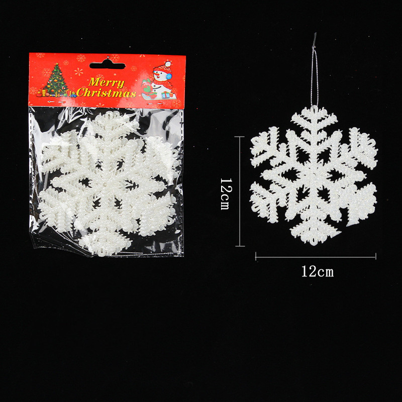 Plastic White Snowflake String Window Christmas Party Place Pendant - Image 6