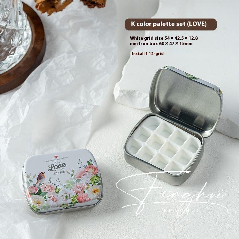 Manicure Watercolor One-piece Flip Small Iron Box 24-piece Portable Mini Palette - Image 11