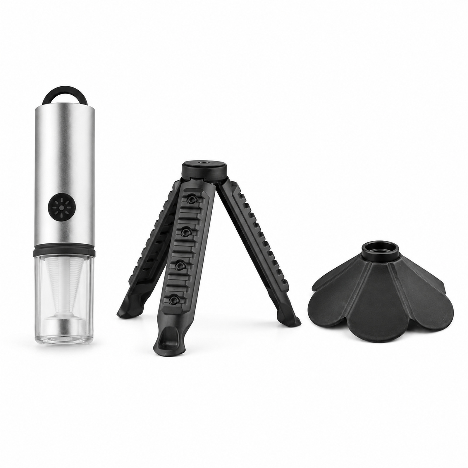 Rechargeable Type C LED Flashlight D45 Black For Camping Outdoor Emergency Portable Torch Light