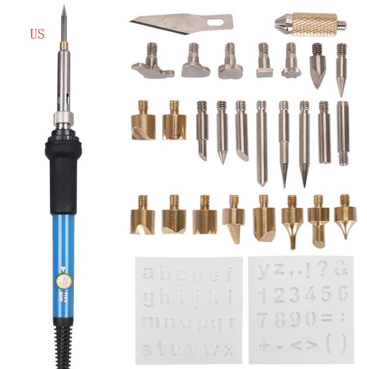 Electric iron set 28 pieces of adjustable temperature brush - Image 6