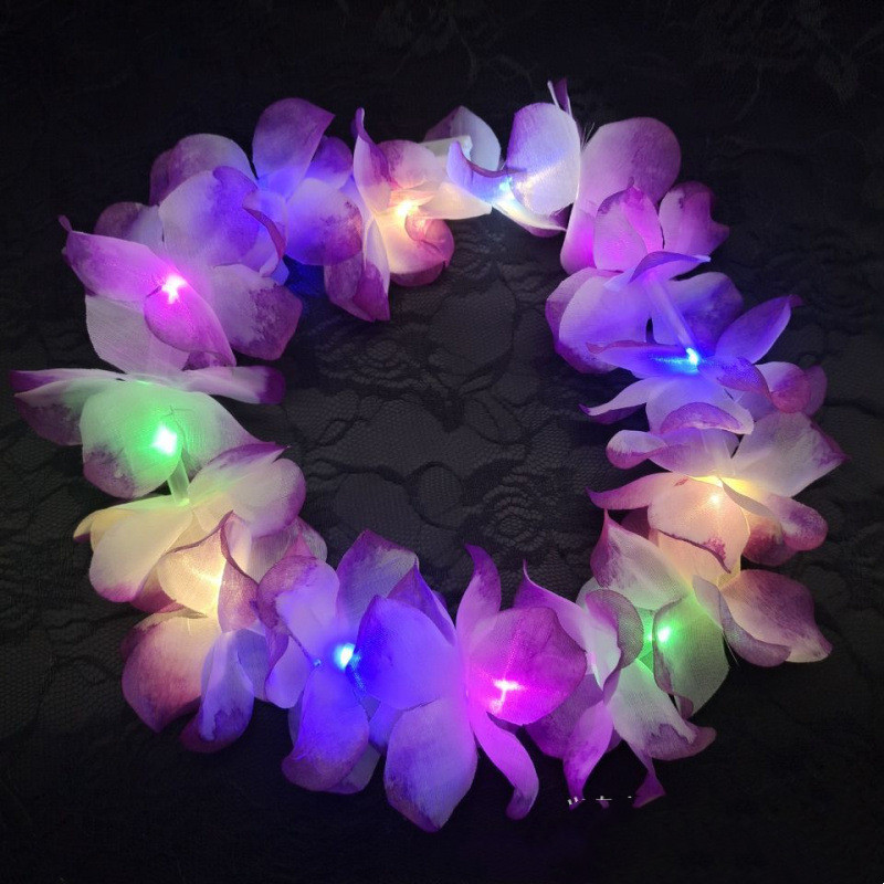 Handmade Polyester Luminous Hawaiian-style Colorful Garland - Image 4