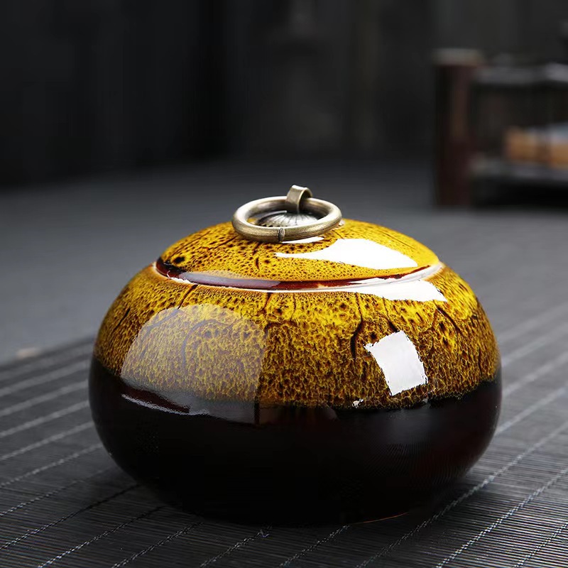 Kiln Transmutation Ceramic Tea Can Wake Up Portable Travel Storage - Image 2