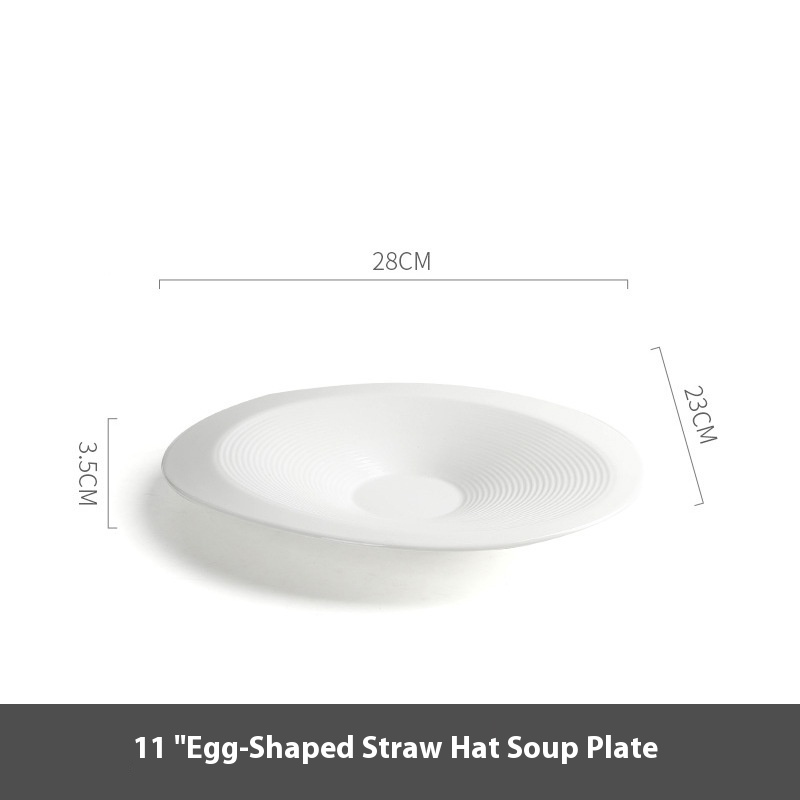 Simple French Household Oval Egg-shaped Plate