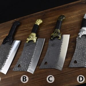 Tiger Head Bone Chopping Knife With Round Handle