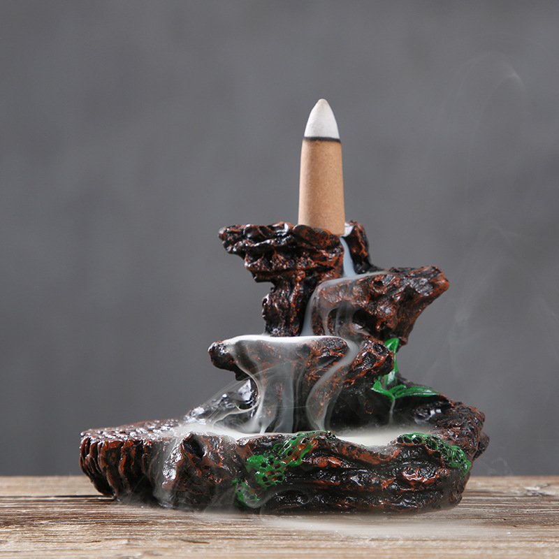 Resin High Mountain Flowing Water Backflow Incense Burner To Watch Flowing Cloud Sandalwood Creative Rockery Incense Burner - Image 6