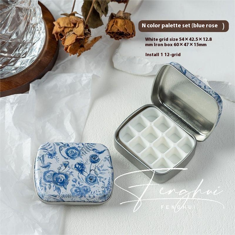 Manicure Watercolor One-piece Flip Small Iron Box 24-piece Portable Mini Palette - Image 14