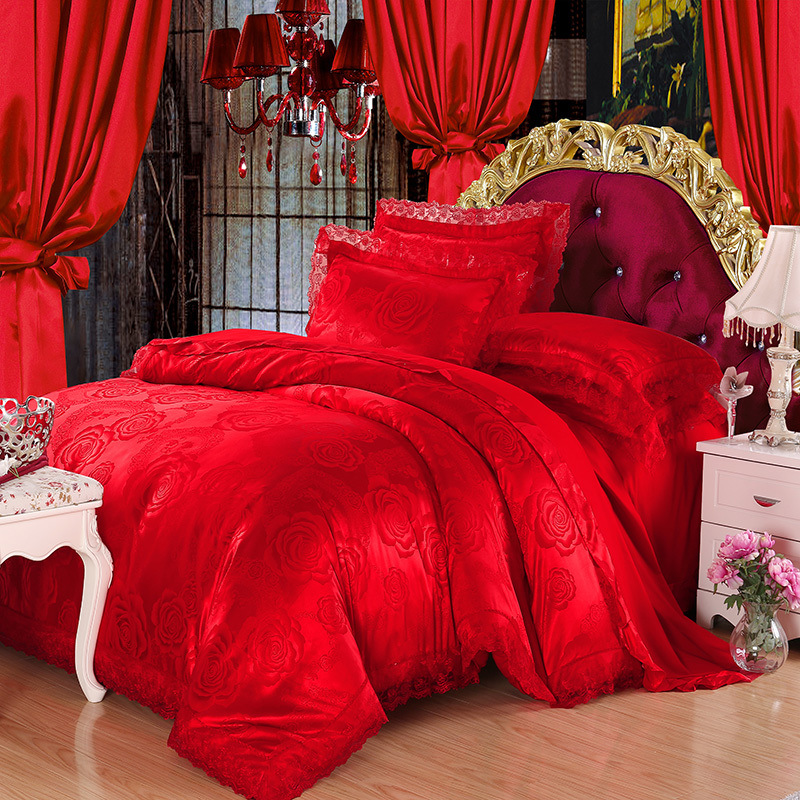 Four-Piece Cotton Bedding With European Style Jacquard Satin - Image 11