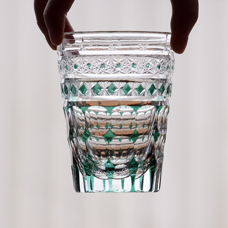 Japanese-style Hand-Carved Crystal Glass For Juice And Whiskey - Image 4