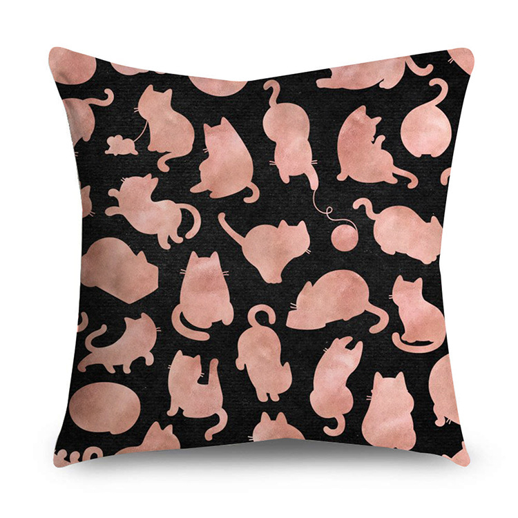 Rose Gold Polyester Pillow Cover Black Gold Element Cushion Throw Pillowcase - Image 21