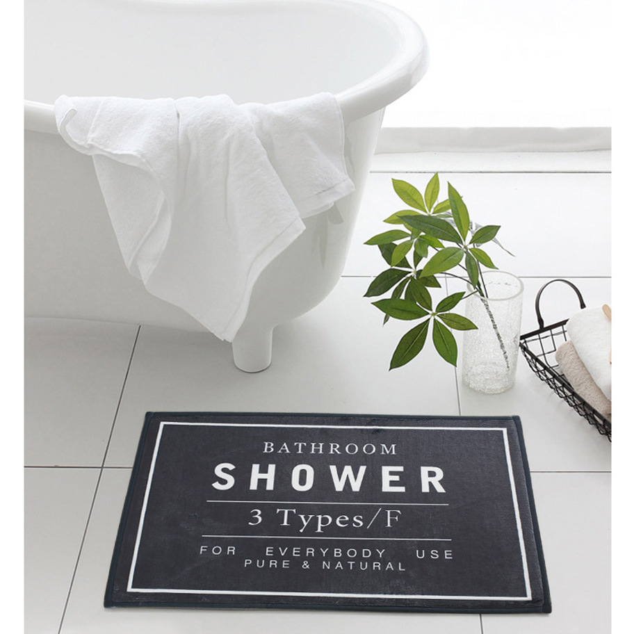 37 SHOWER bathroom pads Nordic wind coral Plush toilet absorbent mat
