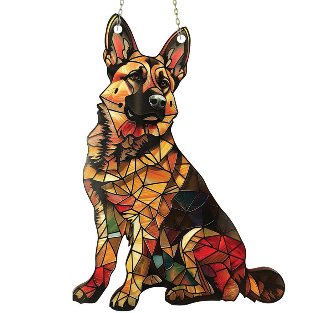 Pet Dog Color Acrylic Pendant Gift Window Hanging Sun Catcher Chain - Image 7