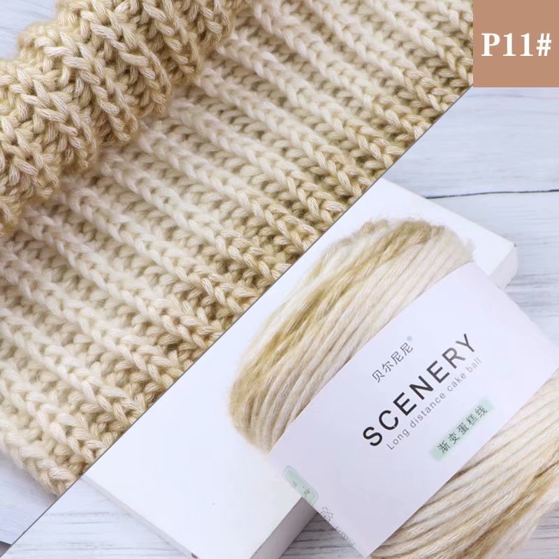 Segment Dyed Rainbow Color Gradient Hand-woven Diy Thread Clothes Scarf Hat Cake Yarn - Image 5