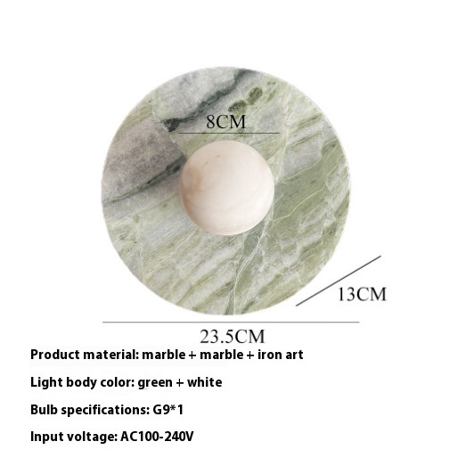 Irish Green Marble French Entry Lux Fengyun Stone Wall Lamp - Image 4