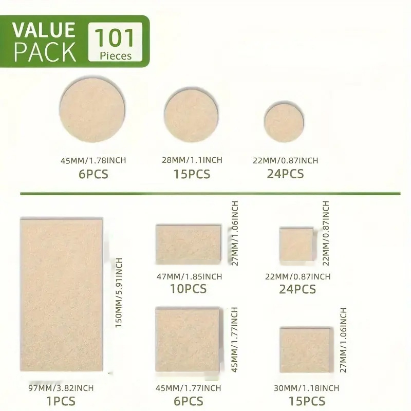 Self-adhesive Felt Chair Mats Anti-collision