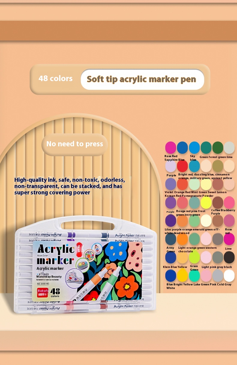 Soft Head Acrylic Marker Pen Suit Soft Head - Image 4