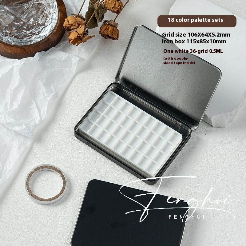 Manicure Watercolor One-piece Flip Small Iron Box 24-piece Portable Mini Palette - Image 30