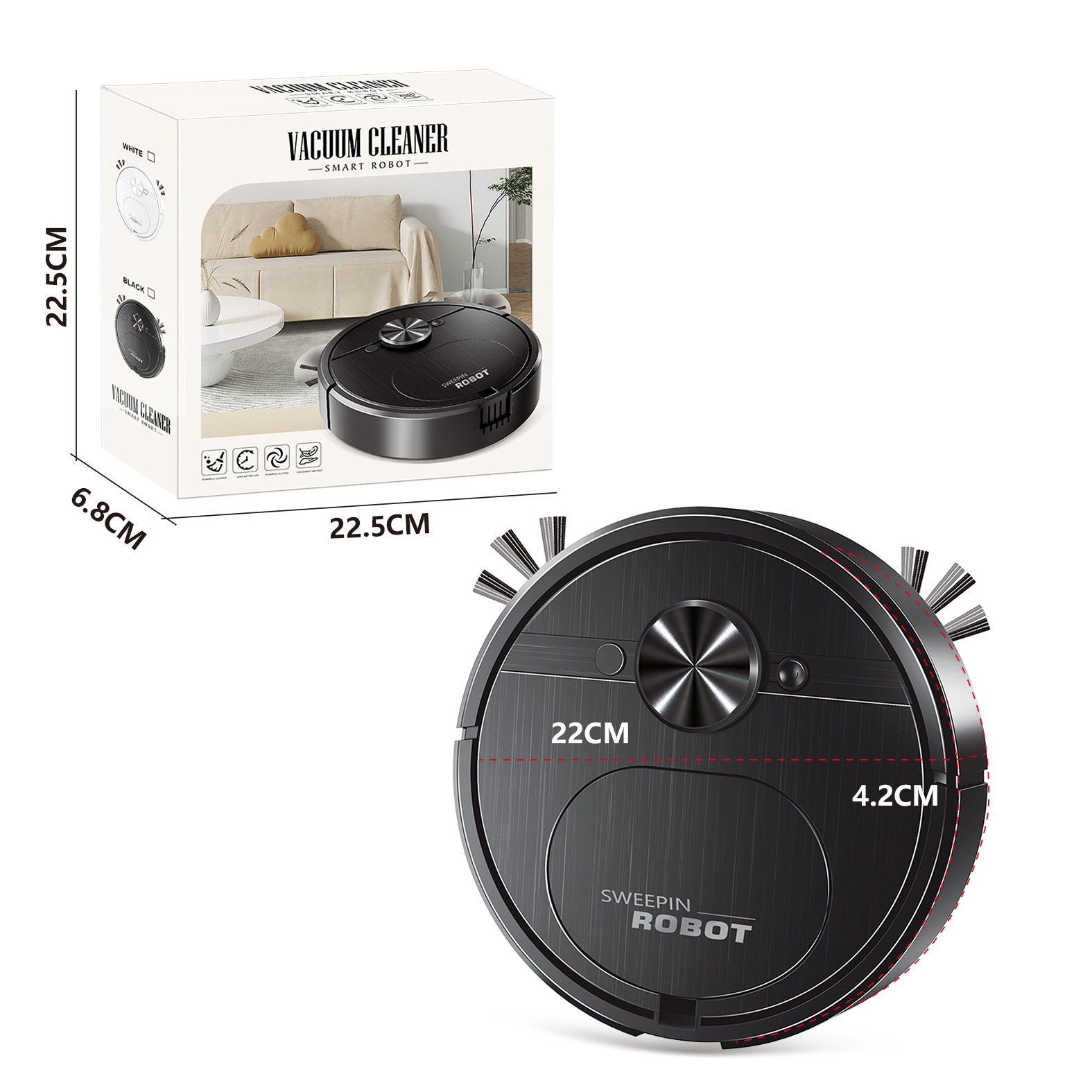 Three-in-one USB Charging Automatic Home Intelligence Cleaner - Image 2