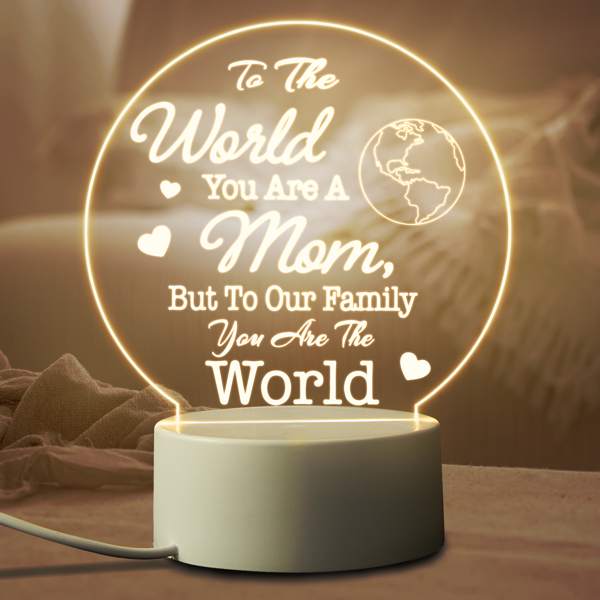 Suitable For Mommy Birthday LED Night Light Warm Bedside Decoration