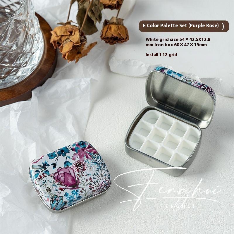 Manicure Watercolor One-piece Flip Small Iron Box 24-piece Portable Mini Palette - Image 5