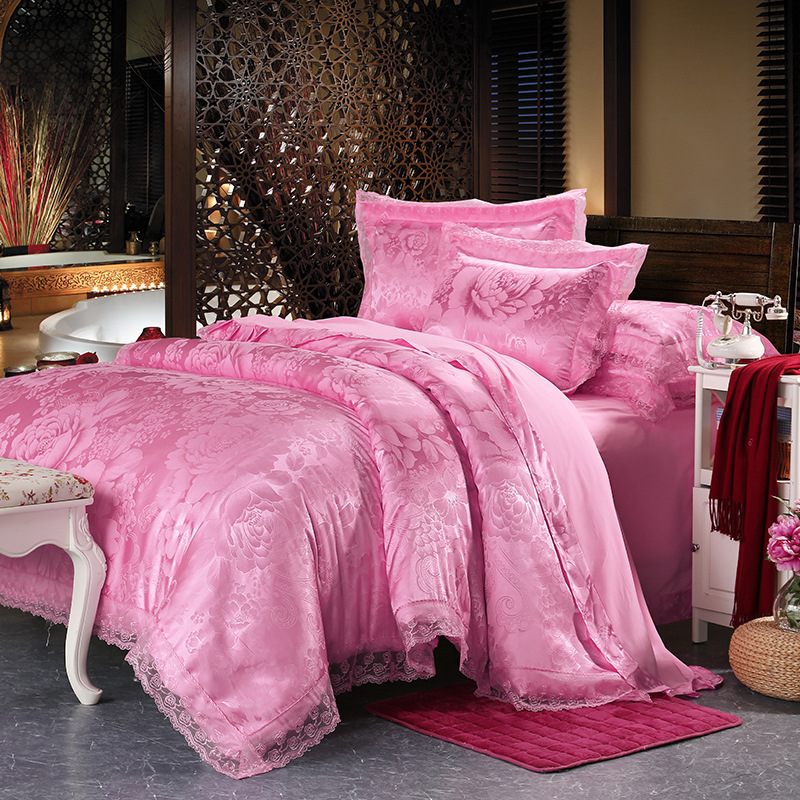 Four-Piece Cotton Bedding With European Style Jacquard Satin - Image 7