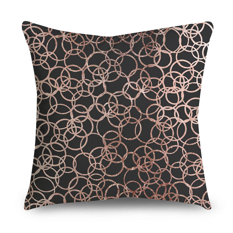 Rose Gold Polyester Pillow Cover Black Gold Element Cushion Throw Pillowcase - Image 38