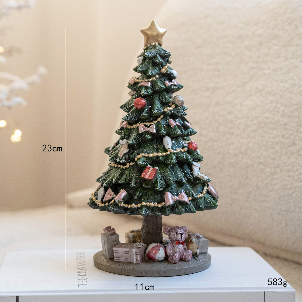 Christmas Resin Carousel Christmas Tree Mechanical Music Box - Image 2
