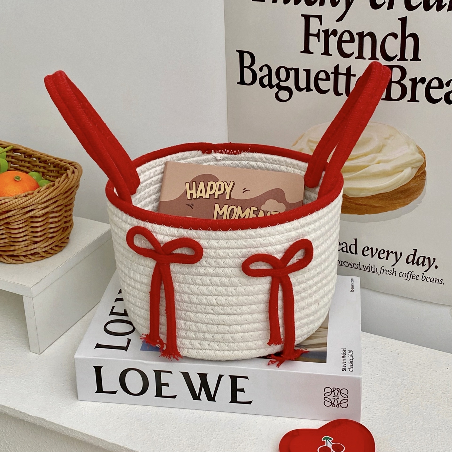 Cute Cotton Thread Woven Storage Basket - Image 9