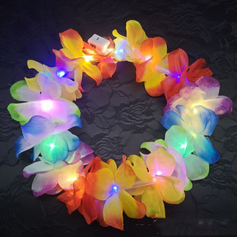 Handmade Polyester Luminous Hawaiian-style Colorful Garland - Image 10