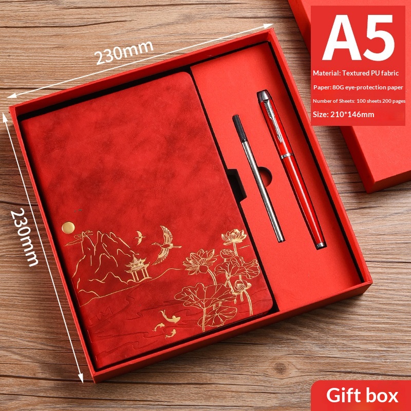 Vintage Chinese Style Business Office Stationery A5 Notebook Gift Box Set - Image 12