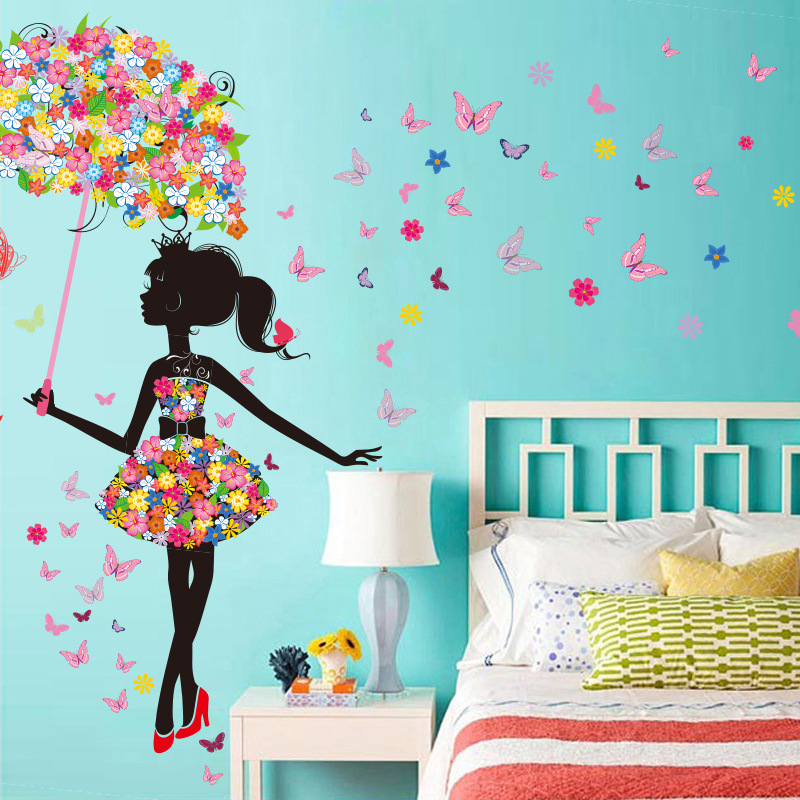 Elf umbrella creative wall sticker