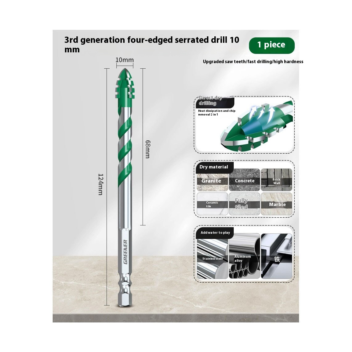 Four-blade Serrated Eccentric Bit Tile Concrete Punching Special - Image 27